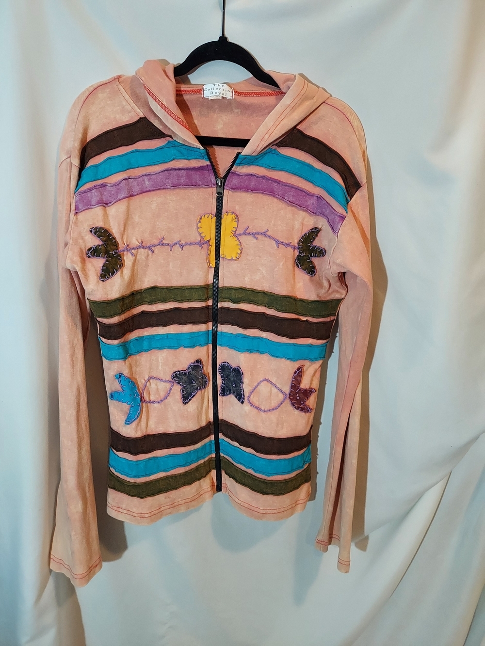 VTG The Collection Royal Boho Patchwork Zip Up Hoodie Fairycore